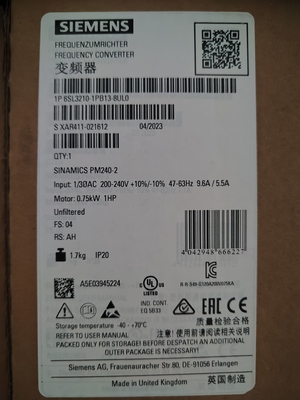0.75kW出力周波数 6SL3210-1PB13-8UL0 周波数変換器