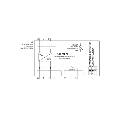 HYTECH オリジナル シエメンズ SITOP PSU8200 24V DC 20A 安定電源モジュール 6EP1336-3BA10