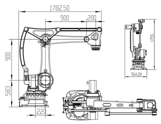 GBS50-K2220 50kg パレット化ロボットスタッキングと4軸垂直多関節ソリューション