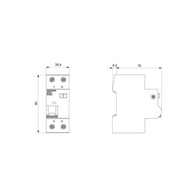 シメンス 5SU1353-1KK16 FI/LS AC 30MA 1 N-P C16 4.5KA 残電源スイッチ MCB コンボ