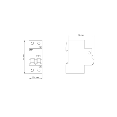 シメンス低電圧配電スイッチ 5SU9356-1KK16 RCBO AC 30MA 1 N C16 6KA