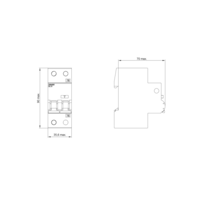RCBO 6 kA 1P N型 AC 30 mA C-Char イン 32 A Un AC 230 V シメンス 5SU9356 1KK32