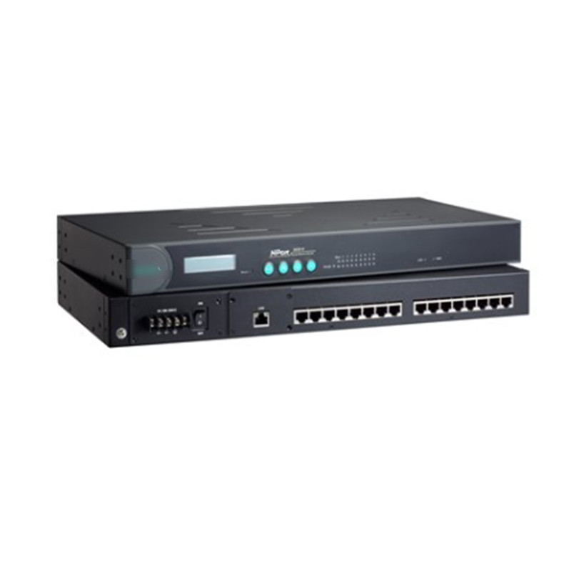 NPORT 5630-16 100 から 240 VAC または 88 から 300 VDC MOXA DHL TNT UPS FEDEX EMS のシリアルサーバー