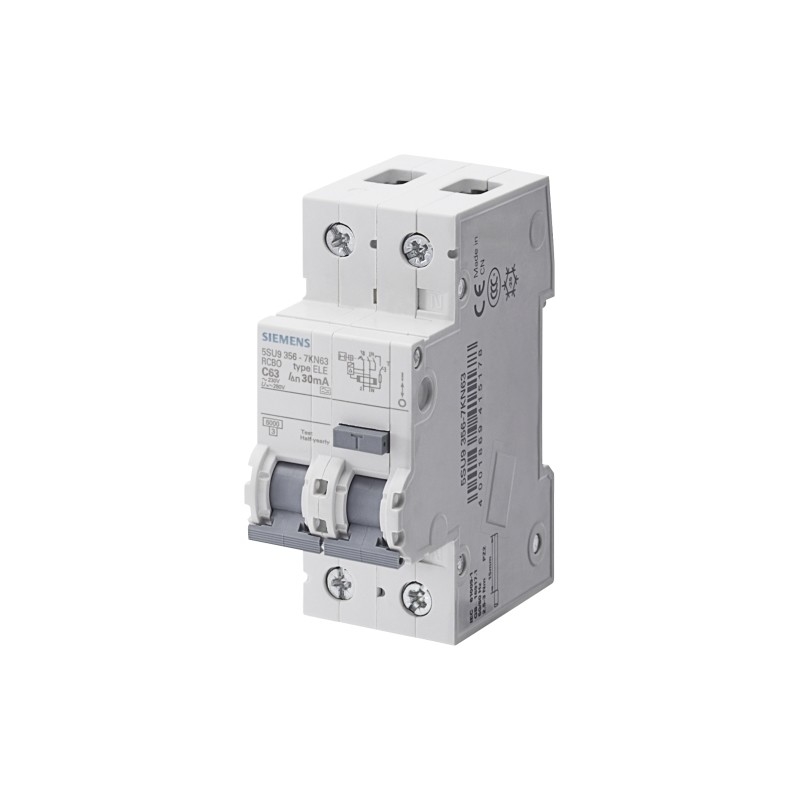 シメンス低電圧配電スイッチ 5SU9356-1KK16 RCBO AC 30MA 1 N C16 6KA