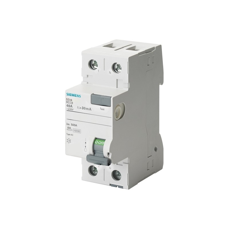 シメンス 5SV4614-0 2極型交流電流残留電流切断器 40A 300mA Un AC 230V