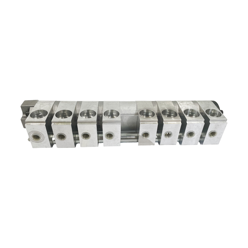 圧力の8つの3つの方向ボールバルブとマニフォールドブロックを持つ8方向水力流量分流器