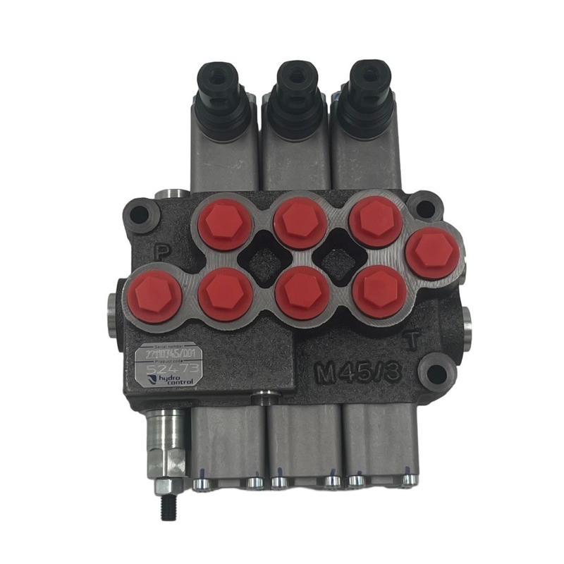 オイルポートサイズ G3/8&quot; M45/3 モノブロック スキードローダー用液圧方向弁